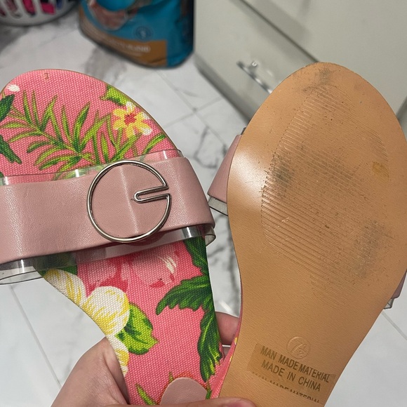 Beyond- 7.5 Kitten Pink Floral Heels - Picture 10 of 12